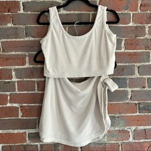 Terry cloth swim coverup tank and sarong set